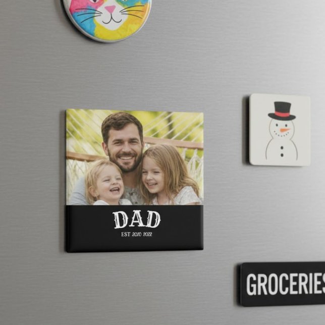 Dad Bold White Text Est Personalized 20XX Magnet (Creator Uploaded)
