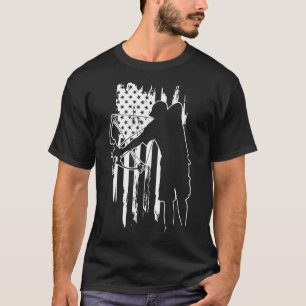 Dad Bowfishing Archer American Flag Vintage T-Shirt