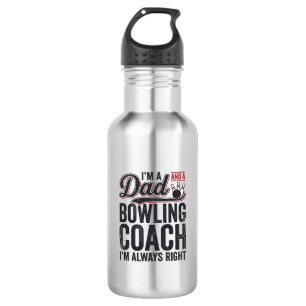 Dad Bowling Coach Always Right Vintage Shirt Desig 532 Ml Water Bottle