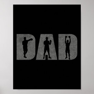 Dad Boxer Fathers Day Boxing Lover Box Gift Traini Poster