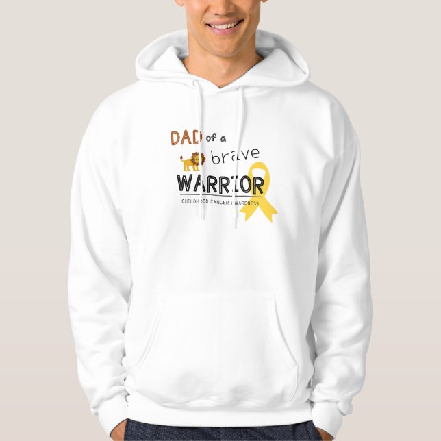 dad brave warrior cancer pullover hoodie (Front)
