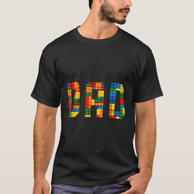 Dad Brick Builder Funny Blocks Master Builder Men  T-Shirt (Front)