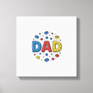 Dad Building Blocks Vintage Vector Design_1 Canvas Print