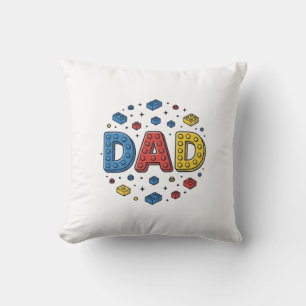 Dad Building Blocks Vintage Vector Design_1 Cushion