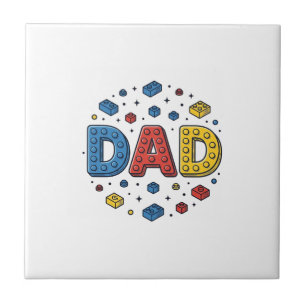 Dad Building Blocks Vintage Vector Design_1 Tile