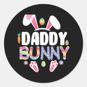 Dad Bunny Family Matching Easter Ears Bunny Father Classic Round Sticker
