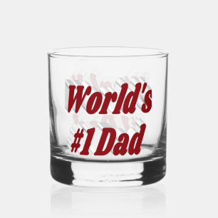 Dad burgundy half text  whiskey glass