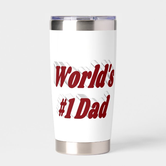 Dad burgundy text Fathers Day  Insulated Tumbler (Front)