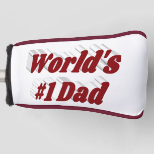 Dad burgundy text golf head cover