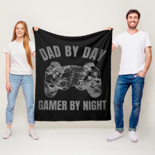 DAD BY DAY GAMER BY NIGHT FLEECE BLANKET