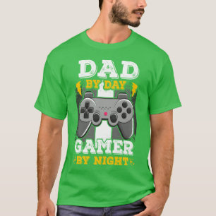 Dad By Day Gamer By Night Funny Gaming Father vint T-Shirt