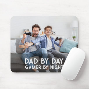Dad By Day Gamer By Night Son And Dad Father's Day Mouse Mat
