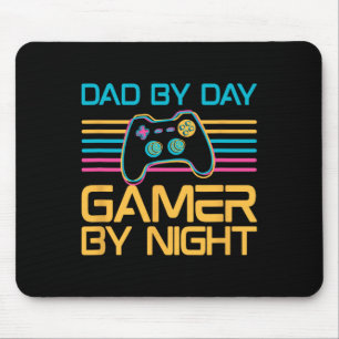 Dad By Day Gamer By Night Video Games Lover Gamer Mouse Mat