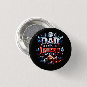 Dad By Day Legend By Night - Epic Gamer Dad 3 Cm Round Badge