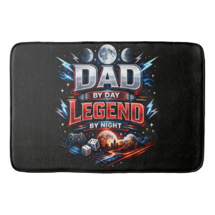 Dad By Day Legend By Night - Epic Gamer Dad Bath Mat