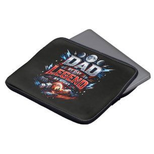 Dad By Day Legend By Night - Epic Gamer Dad Laptop Sleeve