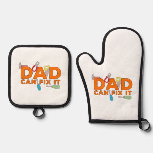 Dad Can Fix It Oven Mitt & Pot Holder Set