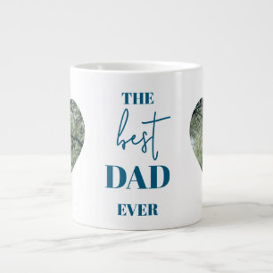 Dad & Child Photo – Heart Frame Best Dad Ever    Large Coffee Mug