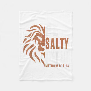 Dad Christian-shirt Be Salty Stay Lit Men Lion Fai Fleece Blanket