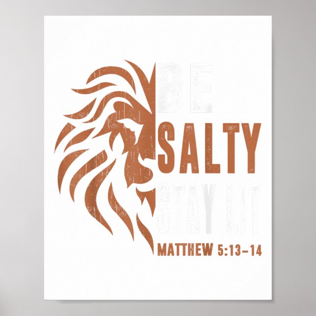 Dad Christian-shirt Be Salty Stay Lit Men Lion Fai Poster (Front)
