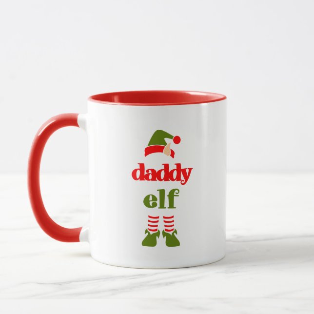 DAD CHRISTMAS ELF COFFEE MUGS (Left)