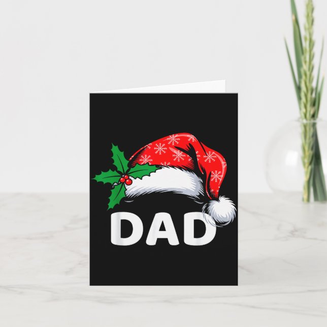 Dad Christmas Family Pajamas Matching Santa Hat Ou Card (Front)