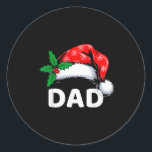 Dad Christmas Family Pajamas Matching Santa Hat Ou Classic Round Sticker<br><div class="desc">Dad Christmas Family Pajamas Matching Santa Hat Outfits</div>