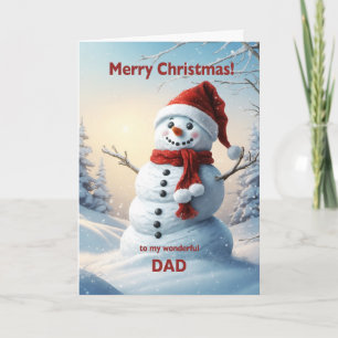 Dad Christmas Snowman  Holiday Card