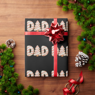 Dad Christmas Tree Cake Matching Family Holiday Wrapping Paper