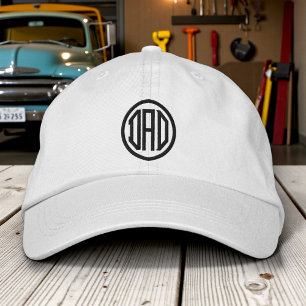 Dad Circle Monogram Fathers Day Birthday Gift Embroidered Hat