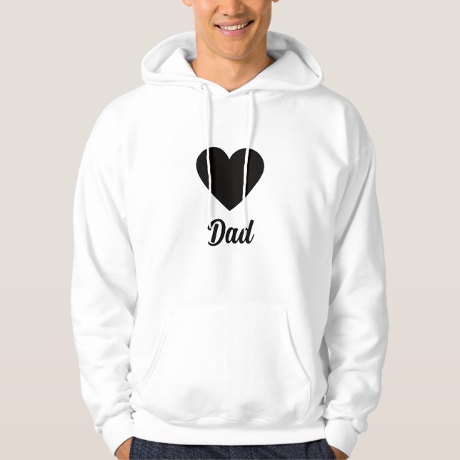 Dad - Classic Black Heart Typography Hoodie (Front)