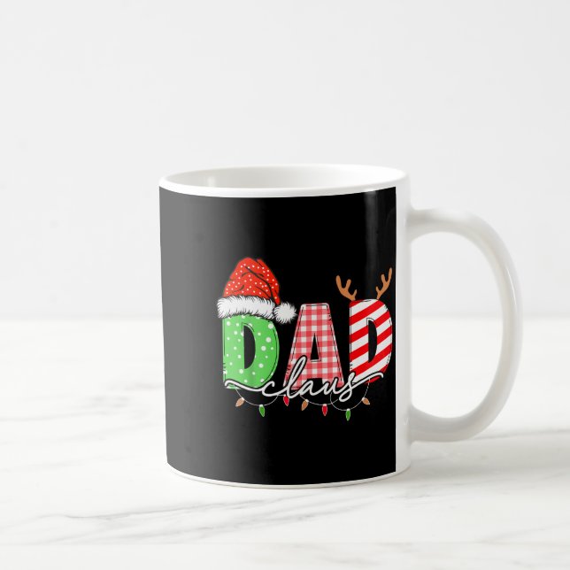 Dad Claus Xmas Christmas Lights Pajama Family Matc Coffee Mug (Right)