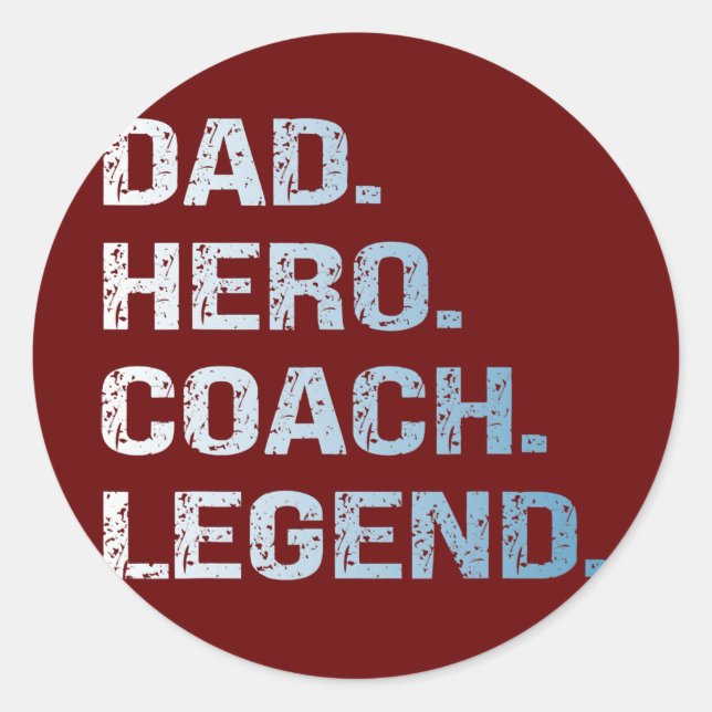 Dad coach  classic round sticker (Front)