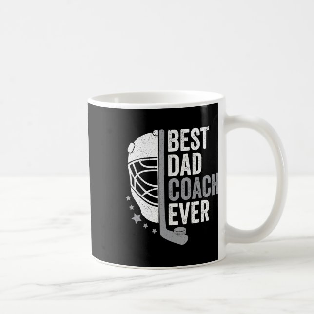 Dad Coach Ever Father's Day Hockey  Coffee Mug (Right)
