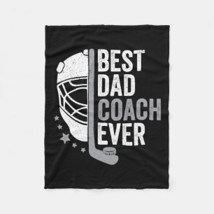 Dad Coach Ever Father's Day Hockey Fleece Blanket