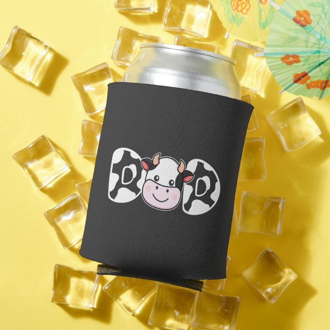 Dad Cow Print Cow Pattern Father's Day Can Cooler (In Situ Summer)