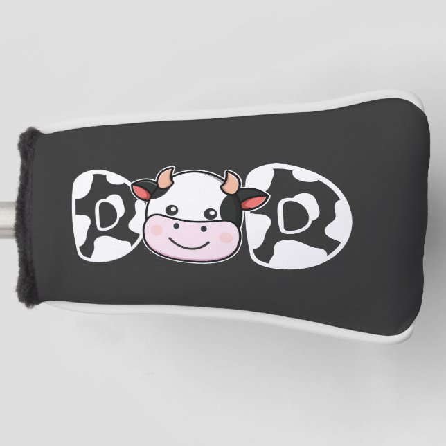 Dad Cow Print Cow Pattern Father's Day Golf Head Cover (Front)