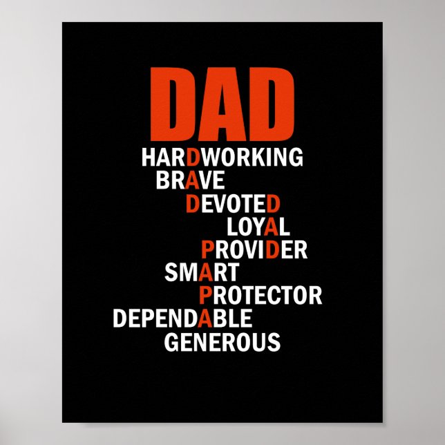 Dad Crossword Puzzle Father's Day Love Word Poster (Front)