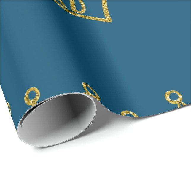 Dad Crown Father's Day Glitter Wrapping Paper (Roll Corner)