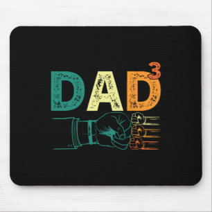 Dad Cubed Dad Of Three Mens Quote Funny Christmas Mouse Mat