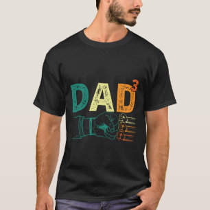 Dad Cubed Dad Of Three Mens Quote Funny Christmas  T-Shirt