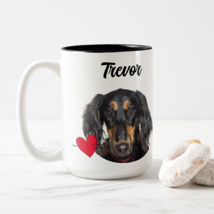 Dad custom dog photo/name & funny dog quote  Two-Tone coffee mug