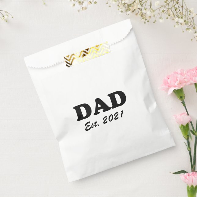 Dad Custom Est date black white Father's Day Favour Bags (Sealed)
