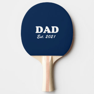 Dad, Custom Est date Father's Day navy blue Ping Pong Paddle
