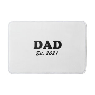 Dad Custom Established date black white modern Bath Mat