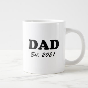 Dad custom established date black white modern large coffee mug