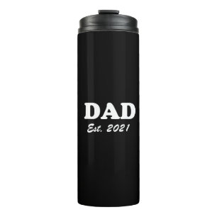 Dad Custom Established date black white modern Thermal Tumbler