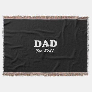 Dad Custom Established date black white modern Throw Blanket