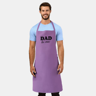 Dad Custom Established date lavender solid modern Apron