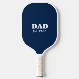 Dad Custom Established date navy blue modern Pickleball Paddle